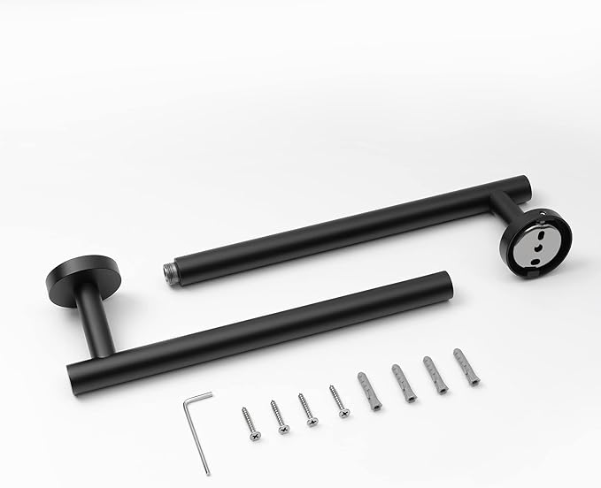 HITSLAM Matte Black 19.8 Inch Towel Bar for Bathroom, SUS304 Stainless Steel Bathroom Towel Rack Wall Mounted, Modern Home Decor Bath Towel Holder with Hardware Accessories