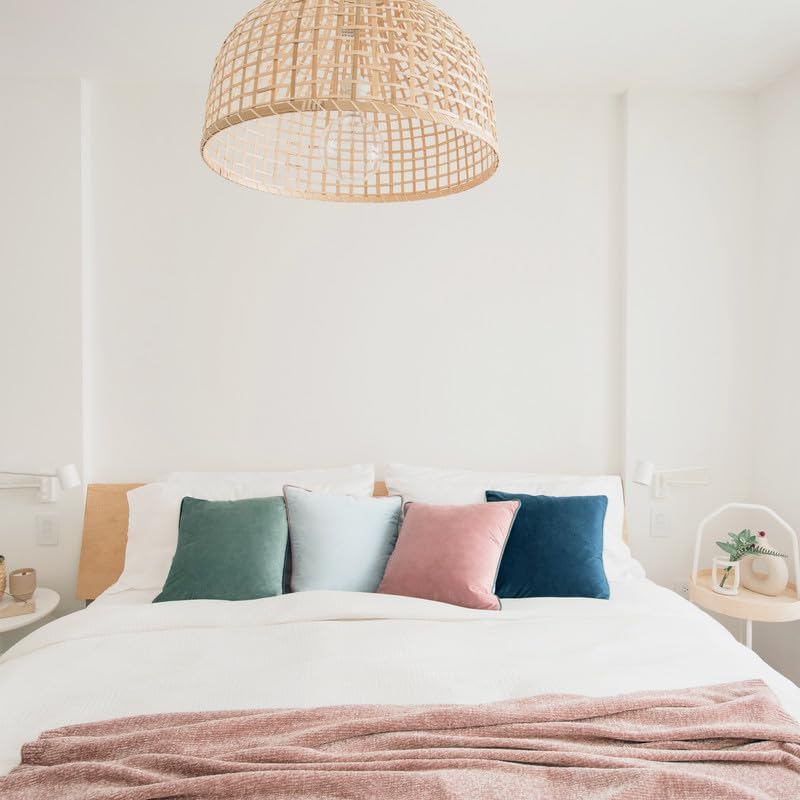 MONDAY MOOSE Decorative Throw Pillow Covers Cushion Cases, Set of 4 Soft Velvet Modern Double-Sided Designs, Mix and Match for Home Decor, Pillow Inserts Not Included (16x16 inch, Pink/Blue)