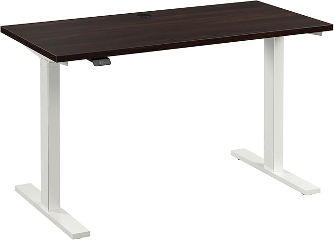 Bush Business Furniture 48-inch Electric Height Adjustable Standing Desk, Ergonomic Sit-Stand Computer Table for Home and Professional Office, Move 60 Series, Black Walnut with White Base