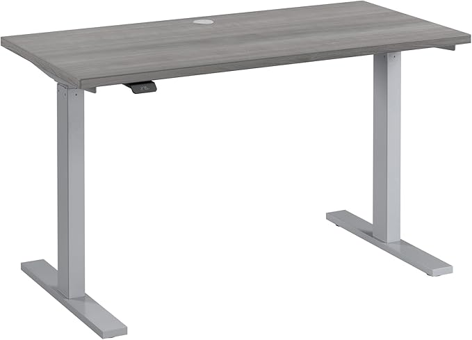 Bush Business Furniture 48-inch Electric Height Adjustable Standing Desk, Ergonomic Sit-Stand Computer Table for Home and Professional Office, Move 60 Series, Platinum Gray with Metallic Gray Base