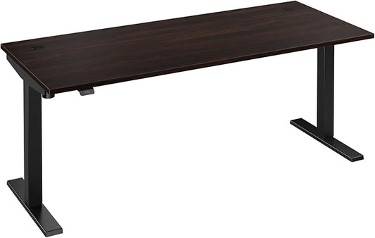 Bush Business Furniture 72-inch Electric Height Adjustable Standing Desk, Ergonomic Sit-Stand Computer Table for Home and Professional Office, Move 40 Series, Black Walnut with Black Base