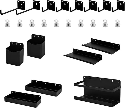 lumizone Folding Desk Accessories Set with Storage Hooks & Boxes, Designed for Collapsible Desk 29", Space-Saving, Ideal for Home Office, Study Room, and Small Spaces (Accessories Set-Black)