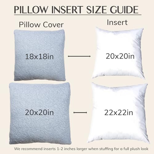 SAMIAH LUXE Blue Teddy Boucle Pillow Covers 20x20 2pcs for Home Living Room Decor, Sherpa Textured Decorative Throw Pillow Covers for Boho Decor, Square Throw Cushion Euro Shams for Modern Farmhouse