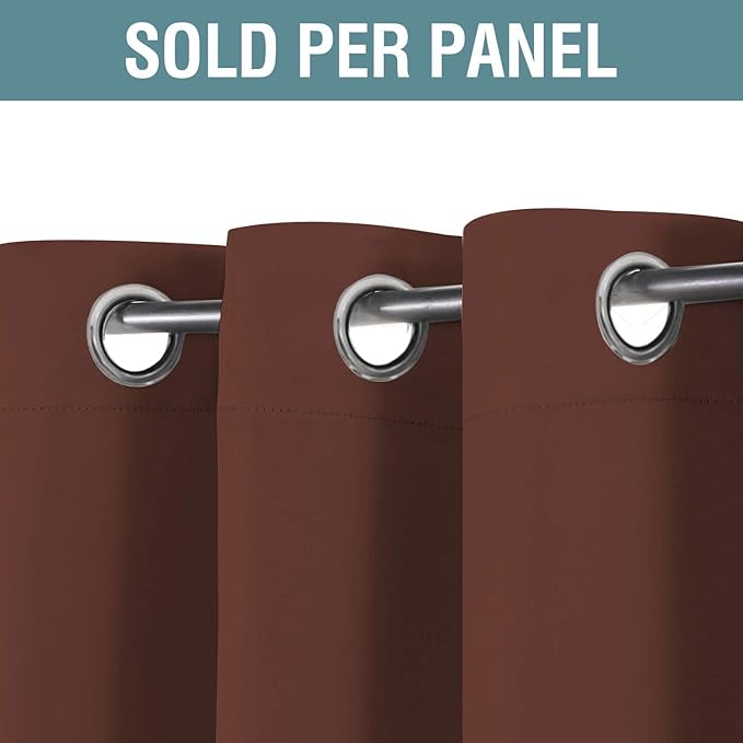 H.VERSAILTEX Blackout Curtain for Living Room Thermal Insulated Window Treatment Curtain Extra Long 96 inch Length Energy Saving Solid Grommet Top Blackout Drape, One Panel, Rust, 52" W x 96" L