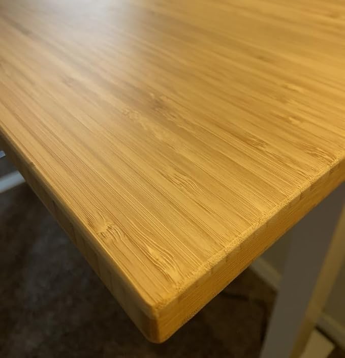 FLEXISPOT EN1 Bamboo Standing Desk, 60 x 30 Inches Whole-Piece Electric Adjustable Height Desk for Home Office (Silver Frame + Bamboo Top, 2 Packages)