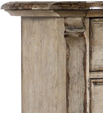 Hooker Furniture Chatelet 3 Drawer Nightstand in Distressed Vintage White