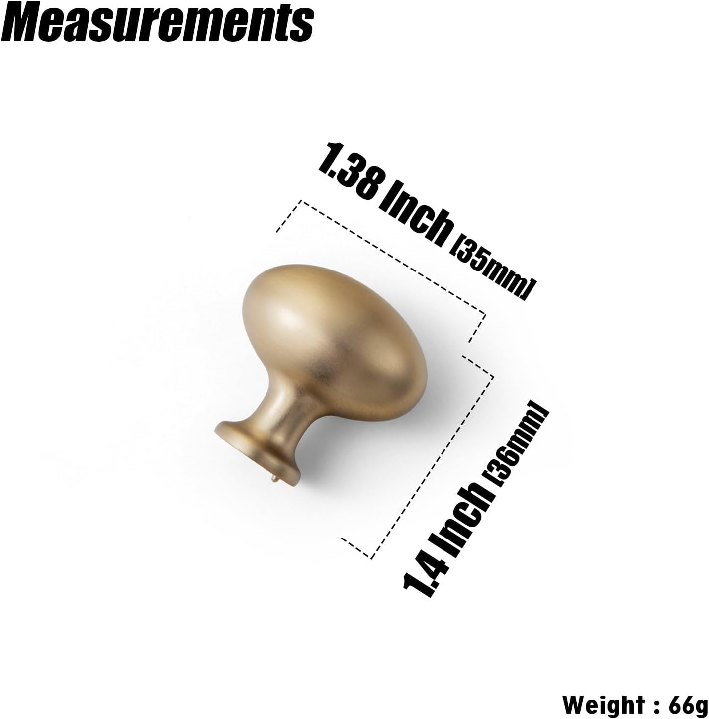 Goo-Ki 1.2 Inch(36MM) Oval Champagne Bronze Drawer Knobs, Modern Zinc Alloy for Cabinet Knobs for Dresser,6 Packed