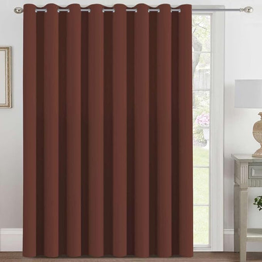 H.VERSAILTEX Blackout Patio Curtains 100 x 108 Inches for Sliding Door Extral Wide Blackout Curtain Panels Thermal Insulated Room Divider - Grommet Top, 9' Tall by 8.5' Wide - Rust