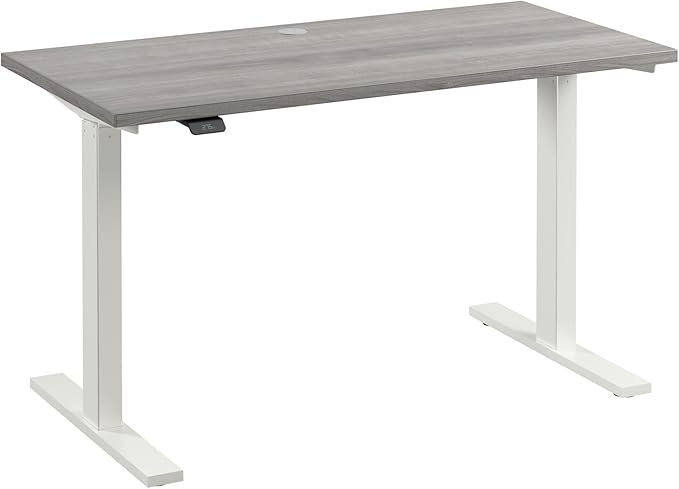 Bush Business Furniture 48-inch Electric Height Adjustable Standing Desk, Ergonomic Sit-Stand Computer Table for Home and Professional Office, Move 60 Series, Platinum Gray with White Base