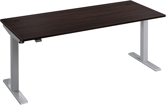 Bush Business Furniture 72-inch Electric Height Adjustable Standing Desk, Ergonomic Sit-Stand Computer Table for Home and Professional Office, Move 40 Series, Black Walnut with Metallic Gray Base
