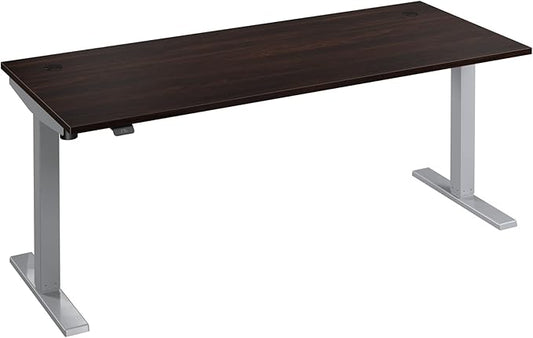 Bush Business Furniture 72-inch Electric Height Adjustable Standing Desk, Ergonomic Sit-Stand Computer Table for Home and Professional Office, Move 40 Series, Black Walnut with Metallic Gray Base