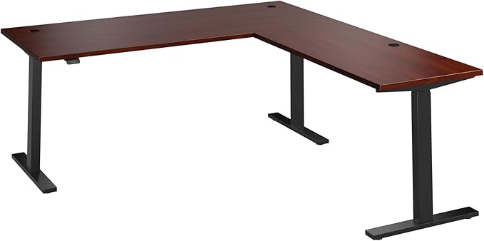 Bush Business Furniture 72-inch Height Adjustable L Shaped Standing Desk, Electric Sit-Stand Corner Computer Table, Ergonomic Office, Move 60 Series, Hansen Cherry with Black Base