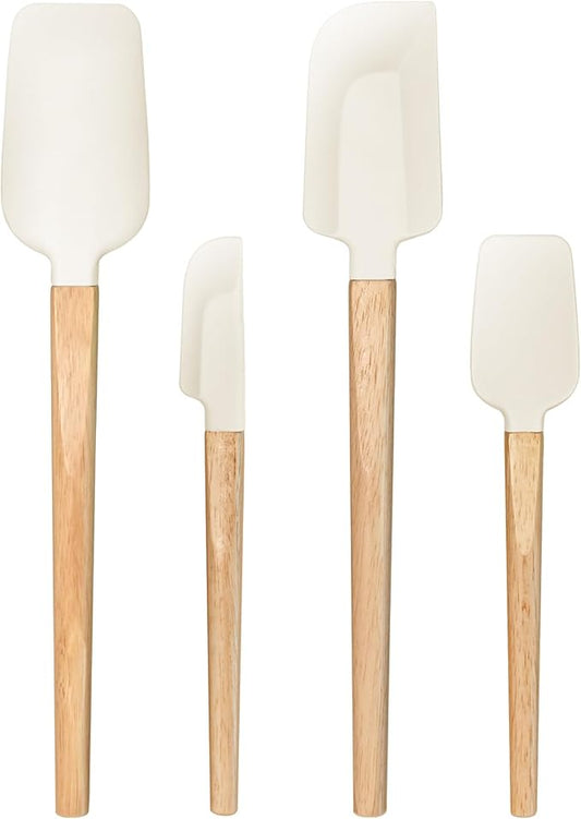 4 Piece Silicone Spatula Set - Food Grade Rubber Spatulas, Nonstick Spoonula & Jar Scraper for Cooking, Baking, Mixing, Frosting - Heat Resistant Up to 600°F, Dishwasher Safe