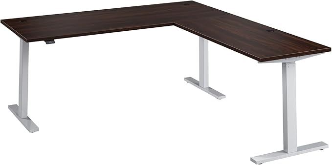 Bush Business Furniture 72-inch Height Adjustable L Shaped Standing Desk, Electric Sit-Stand Corner Computer Table, Ergonomic Office, Move 60 Series, Black Walnut with Metallic Gray Base