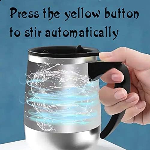 Self Stirring Mug Auto Self Mixing Stainless Steel Cup for Coffee/Tea/Hot Chocolate/Milk Mug for Office/Kitchen/Travel/Home -450ml/15oz The best gift（pink）