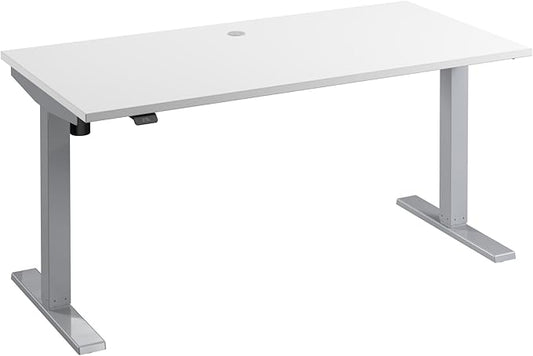 Bush Business Furniture 60-inch Electric Height Adjustable Standing Desk, Ergonomic Sit-Stand Computer Table for Home and Professional Office, Move 40 Series, White with Metallic Gray Base