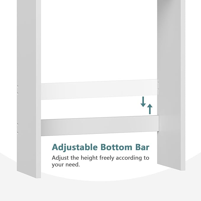Over The Toilet Storage Cabinet, Over Toilet Bathroom Organizer with Adjustable Shelf and Double Doors, Space Saver Shelf Above Toilet Storage Cabinet (White)