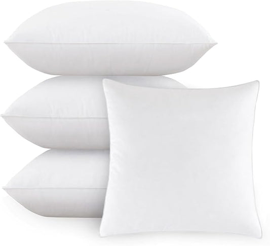 16"x16" Pillow Inserts Soft Feather Pillow Set of 4 Indoor Decorative Sofa Down Pillows Bed Pillows Couch Pillow