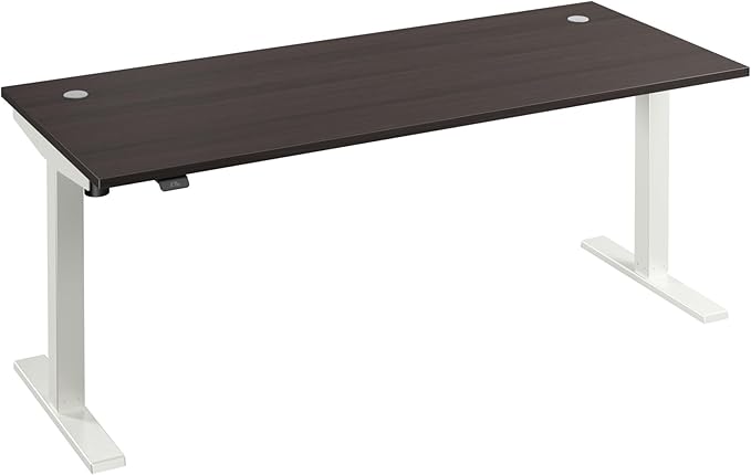 Bush Business Furniture 72-inch Electric Height Adjustable Standing Desk, Ergonomic Sit-Stand Computer Table for Home and Professional Office, Move 40 Series, Storm Gray with White Base