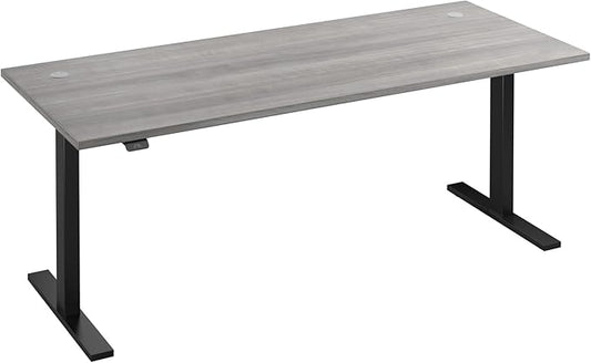 Bush Business Furniture 72-inch Electric Height Adjustable Standing Desk, Ergonomic Sit-Stand Computer Table for Home and Professional Office, Move 60 Series, Platinum Gray with Black Base
