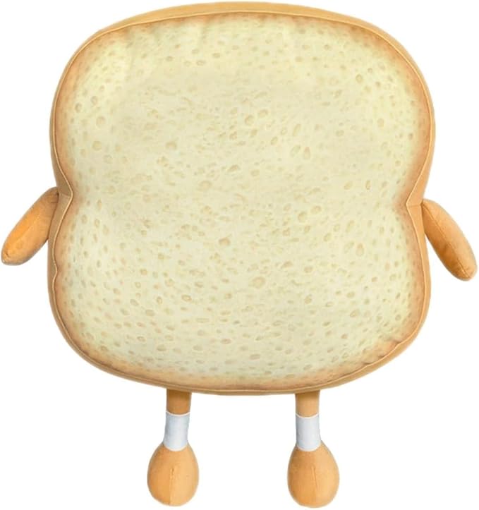 Nenalayo Toast Sliced Bread Pillow,Bread Shape Plush Pillow,Facial Expression Soft Toast Bread Food Sofa Cushion Stuffed Doll Toy for Kids Adults Gift Home Bed Room Decor (L)