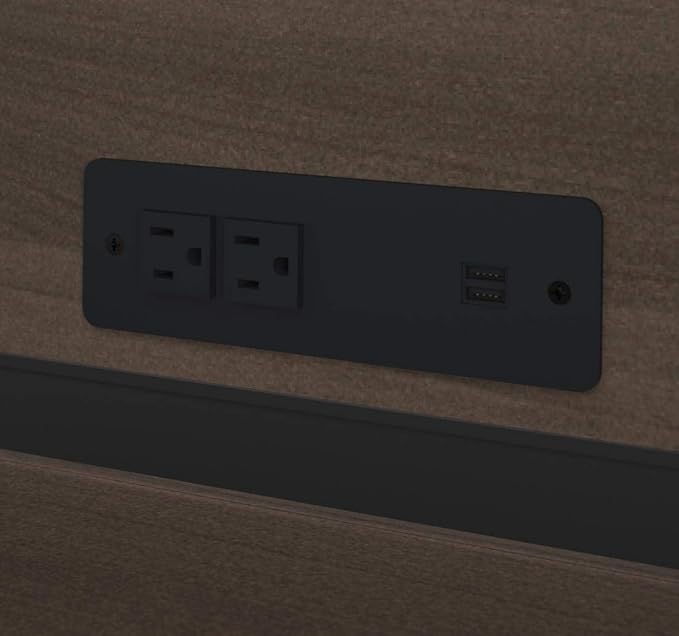 Bestar Logan 66W U-Shaped Desk with Hutch, Lateral File Cabinet, and Bookcase in Antigua