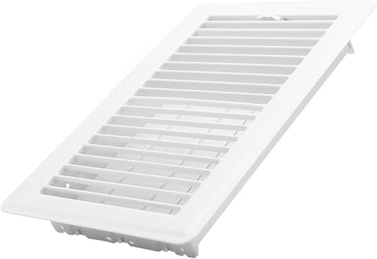 6x10 Inch Floor Register - Heavy Duty Steel Walkable Floor Vents - Easy Adjust Air Supply Lever - Vent Covers for Home (White)