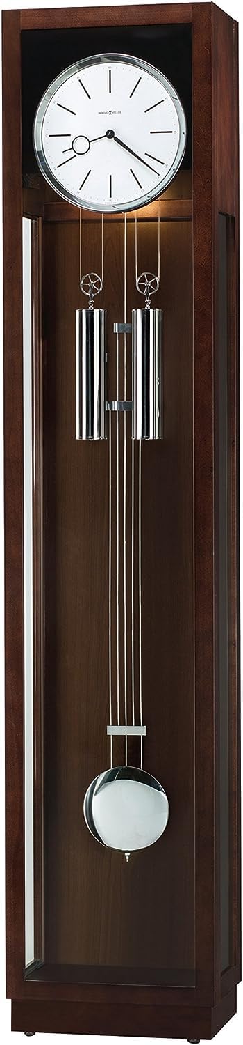 Howard Miller Templeton Floor Clock II, Silver Pendulum Triple Chime Movement with Espresso Finish, Adjustable Levelers Iluuminated Dial Grandfather Pendulum for Home Decor & Office