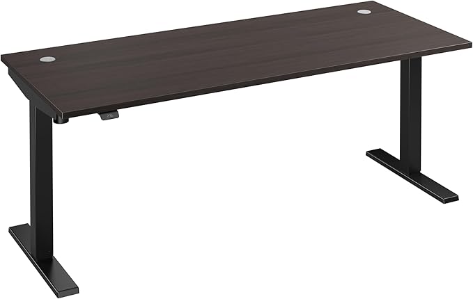Bush Business Furniture Move 40 Series 72W x 30D Electric Height Adjustable Standing Desk in Storm Gray with Black Base, Ergonomic Sit-Stand Computer Table for Home and Professional Office