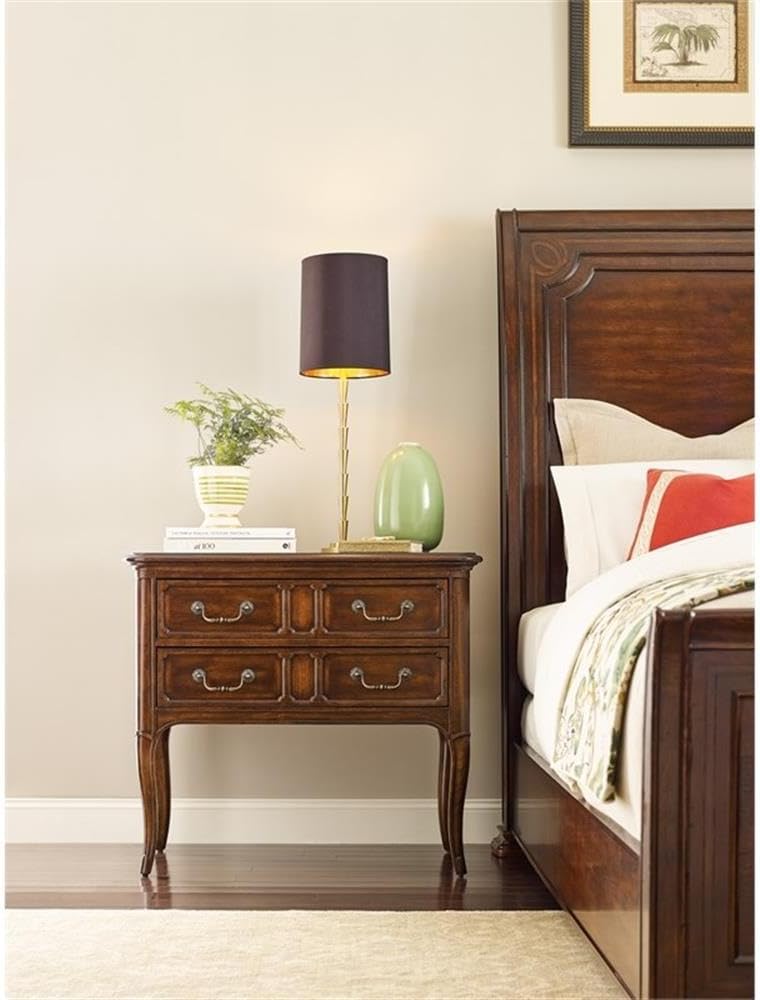 Hooker Furniture Charleston Two-Drawer Wood Nightstand in Cherry Brown Finish