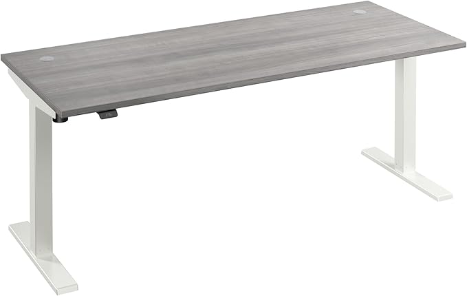 Bush Business Furniture 72-inch Electric Height Adjustable Standing Desk, Ergonomic Sit-Stand Computer Table for Home and Professional Office, Move 40 Series, Platinum Gray with White Base