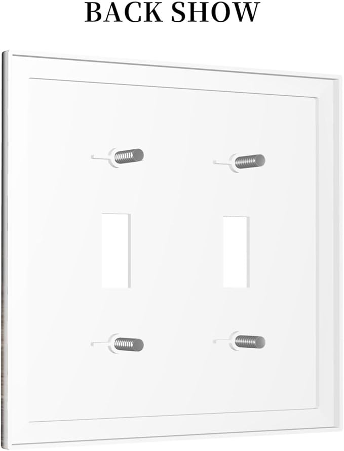 Rustic Brown Wood Natural Wooden Decorative Switch Plates 2 Gang Double Toggle Wall Plate Electrical Faceplate Outlet Light Switch Cover for Bedroom Home Decor