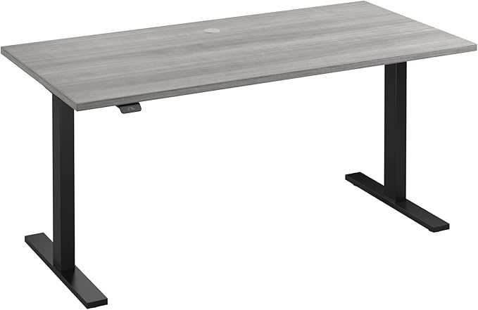 Bush Business Furniture 60-inch Electric Height Adjustable Standing Desk, Ergonomic Sit-Stand Computer Table for Home and Professional Office, Move 60 Series, Platinum Gray with Black Base