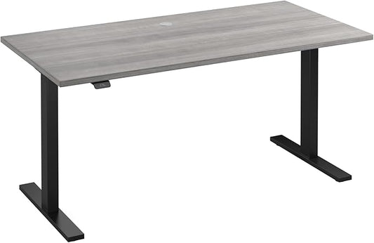 Bush Business Furniture 60-inch Electric Height Adjustable Standing Desk, Ergonomic Sit-Stand Computer Table for Home and Professional Office, Move 60 Series, Platinum Gray with Black Base
