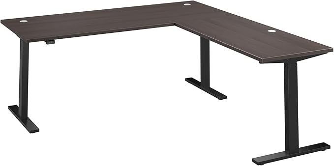 Bush Business Furniture 72-inch Height Adjustable L Shaped Standing Desk, Electric Sit-Stand Corner Computer Table, Ergonomic Office, Move 60 Series, Storm Gray with Black Base