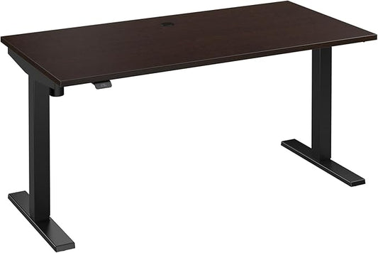 Bush Business Furniture 60-inch Electric Height Adjustable Standing Desk, Ergonomic Sit-Stand Computer Table for Home and Professional Office, Move 40 Series, Mocha Cherry with Black Base
