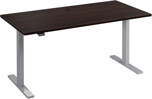 Bush Business Furniture 60-inch Electric Height Adjustable Standing Desk, Ergonomic Sit-Stand Computer Table for Home and Professional Office, Move 60 Series, Black Walnut with Metallic Gray Base
