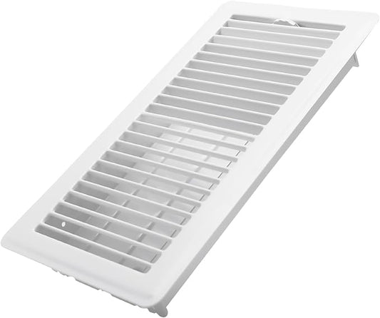 6x12 Inch Floor Register - Heavy Duty Steel Walkable Floor Vents - Easy Adjust Air Supply Lever - Vent Covers for Home (White)
