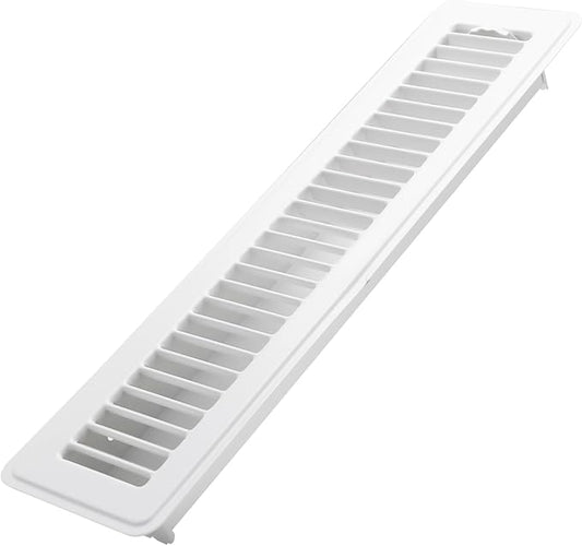 2x14 Inch Floor Register - Heavy Duty Steel Walkable Floor Vents - Easy Adjust Air Supply Lever - Vent Covers for Home (White)