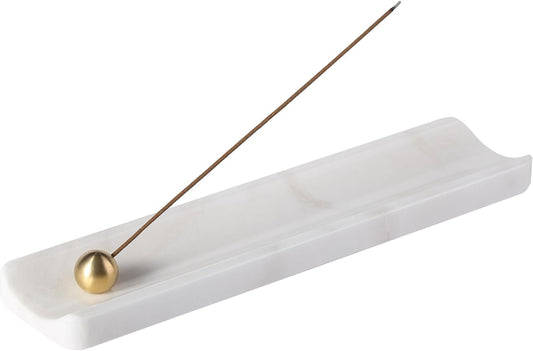 Koville Luxury African Marble Incense Holder, Incense Holders for Sticks, Incense Burner Holder, Ideal for Meditation and Relaxing, Easy to Clean(Namib Bianco)