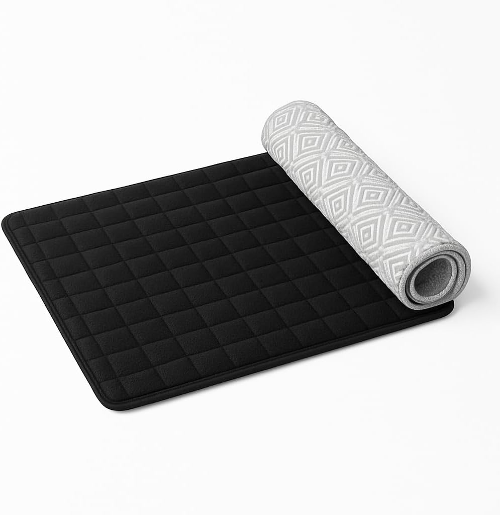 Dish Drying Mat 15"x20" – Ultra Absorbent Microfiber Kitchen Counter Mat, Fast-Dry Dish Pad for Dishes, Utensils, Pots & Pans, Soft & Durable (Elegant Duo, large)