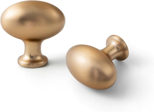 Goo-Ki 1.2 Inch(36MM) Oval Champagne Bronze Drawer Knobs, Modern Zinc Alloy for Cabinet Knobs for Dresser,6 Packed