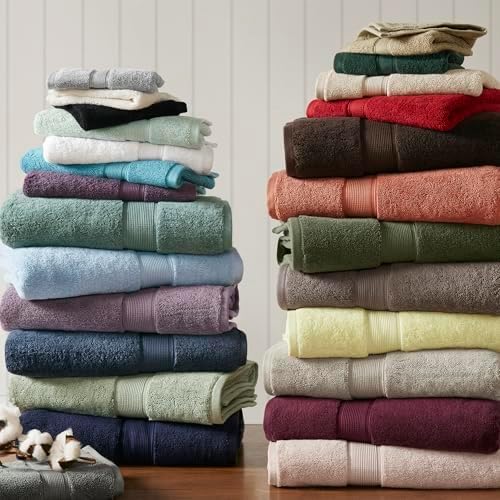 Madison Park 800GSM Bathroom Towel Set of 8 100% Cotton Bath Towel Set for Bathroom Luxurious Highly Absorbent 2 Bath Towels 2 Hand Towels 4 Washcloths Quick Dry Spa Quality Light Purple