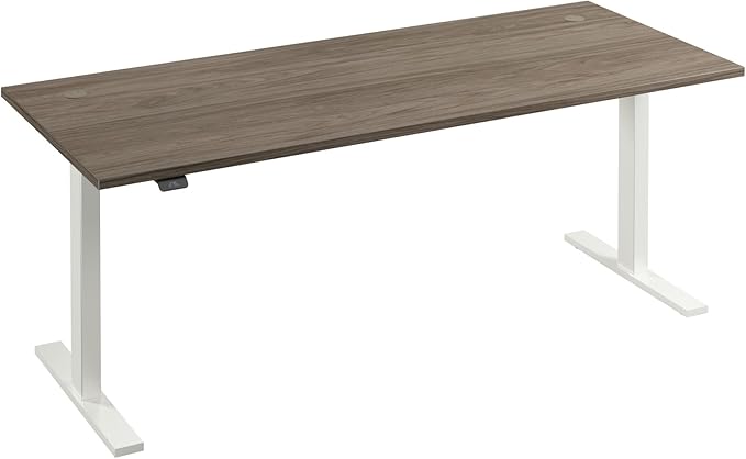 Bush Business Furniture 72-inch Electric Height Adjustable Standing Desk, Ergonomic Sit-Stand Computer Table for Home and Professional Office, Move 60 Series, Modern Hickory with White Base