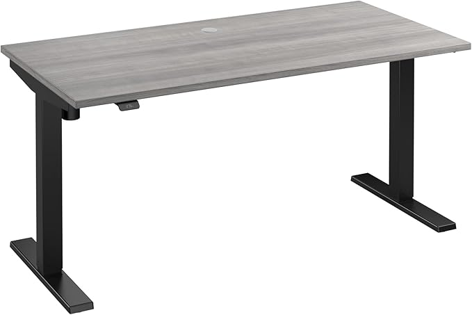 Bush Business Furniture 60-inch Electric Height Adjustable Standing Desk, Ergonomic Sit-Stand Computer Table for Home and Professional Office, Move 40 Series, Platinum Gray with Black Base