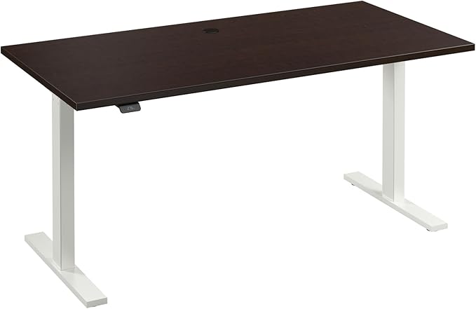Bush Business Furniture 60-inch Electric Height Adjustable Standing Desk, Ergonomic Sit-Stand Computer Table for Home and Professional Office, Move 60 Series, Mocha Cherry with White Base