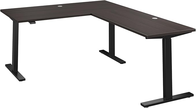 Bush Business Furniture 60-inch Height Adjustable L Shaped Standing Desk, Electric Sit-Stand Corner Computer Table, Ergonomic Office, Move 60 Series, Storm Gray with Black Base