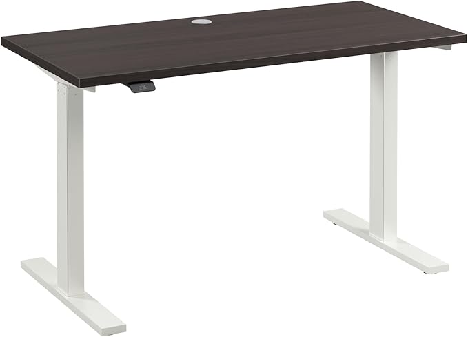 Bush Business Furniture 48-inch Electric Height Adjustable Standing Desk, Ergonomic Sit-Stand Computer Table for Home and Professional Office, Move 60 Series, Storm Gray with White Base