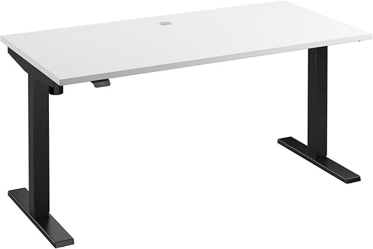 Bush Business Furniture 60-inch Electric Height Adjustable Standing Desk, Ergonomic Sit-Stand Computer Table for Home and Professional Office, Move 40 Series, White with Black Base