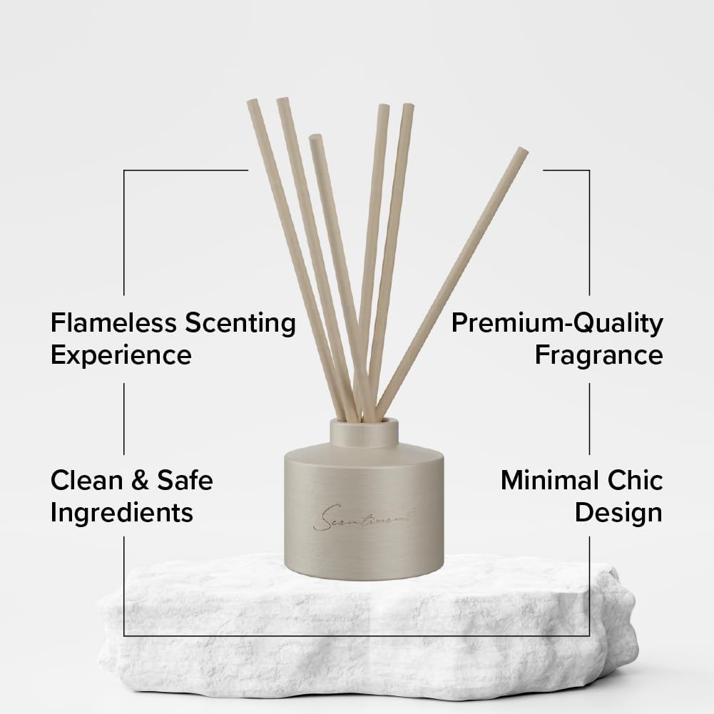 Day Dream Reed Diffuser - Beige Ceramic | 100ml | Long-Lasting Home Fragrance | Includes Reed Sticks & 120ml Day Dream Reed Diffuser Oil
